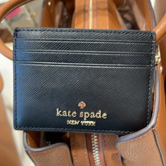 Kate Spade Madison Saffiano Leather Small Slim Card Holder
COLOR: Black 
NWT - Picture 9 of 16